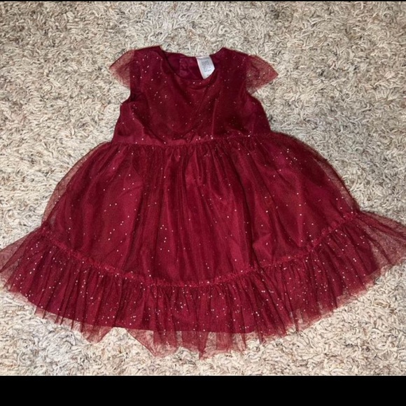 Baby girl fancy 9 month dress with matching bloomers burgundy perfect fall color - Picture 1 of 5